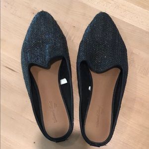 Slip On Mules Woven Black 8.5